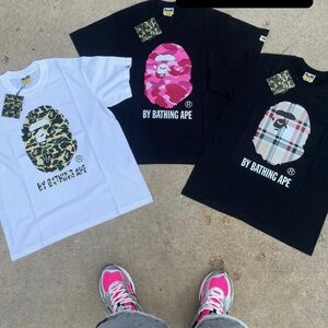 Bape Shirts - Black, White, Pink